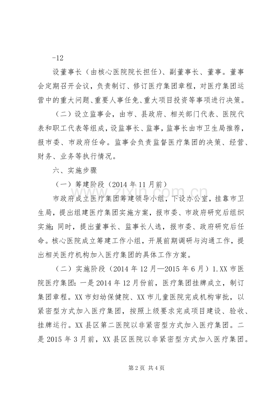 XX市医疗集团组建实施方案征求意见稿(8月25日改).docx_第2页
