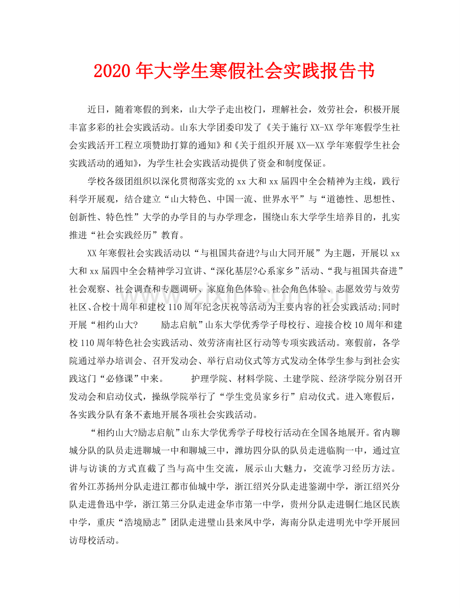 大学生寒假社会实践报告书(1).doc_第1页