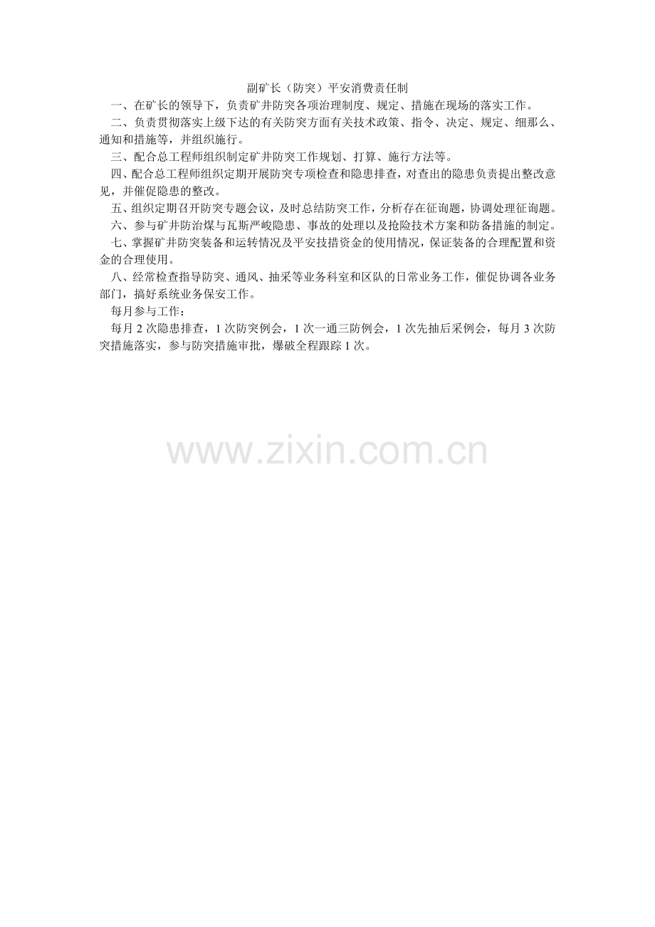 副矿长（防突）安全生产责任制.doc_第1页