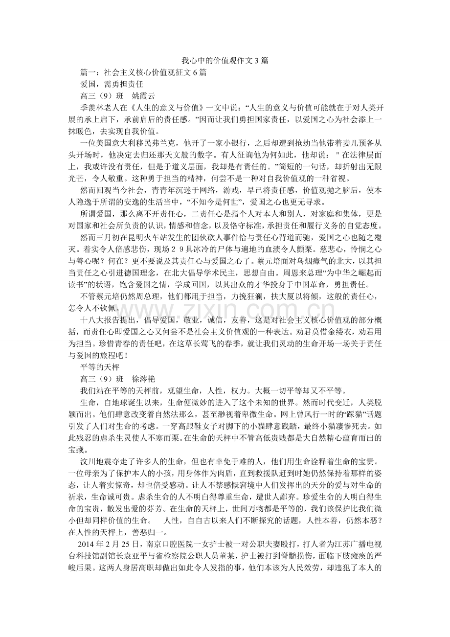 我心中的价值观作文3篇.doc_第1页