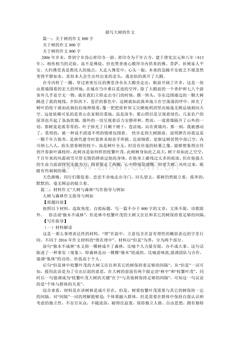描写大树的作文.doc_第1页