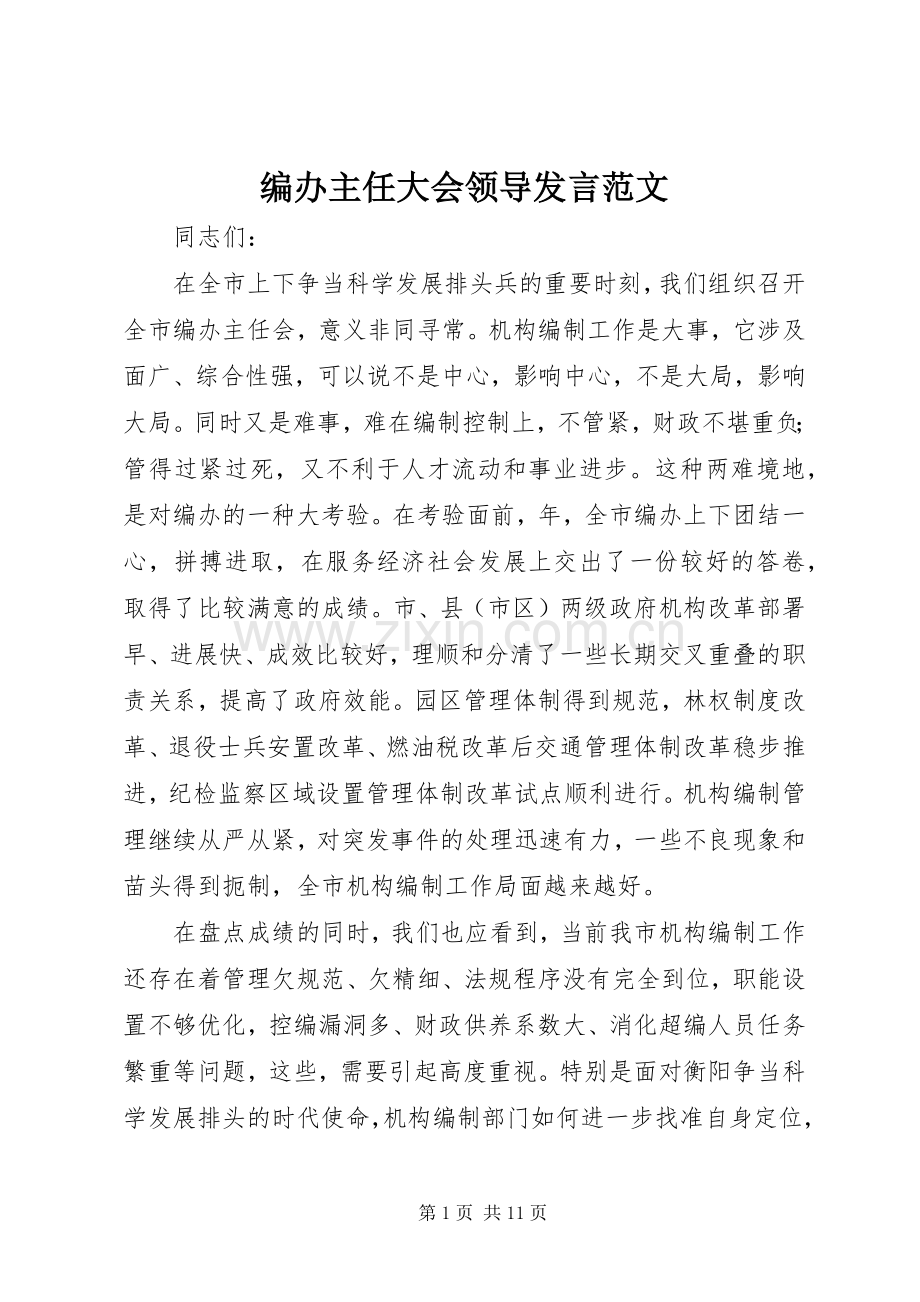 编办主任大会领导发言稿范文.docx_第1页