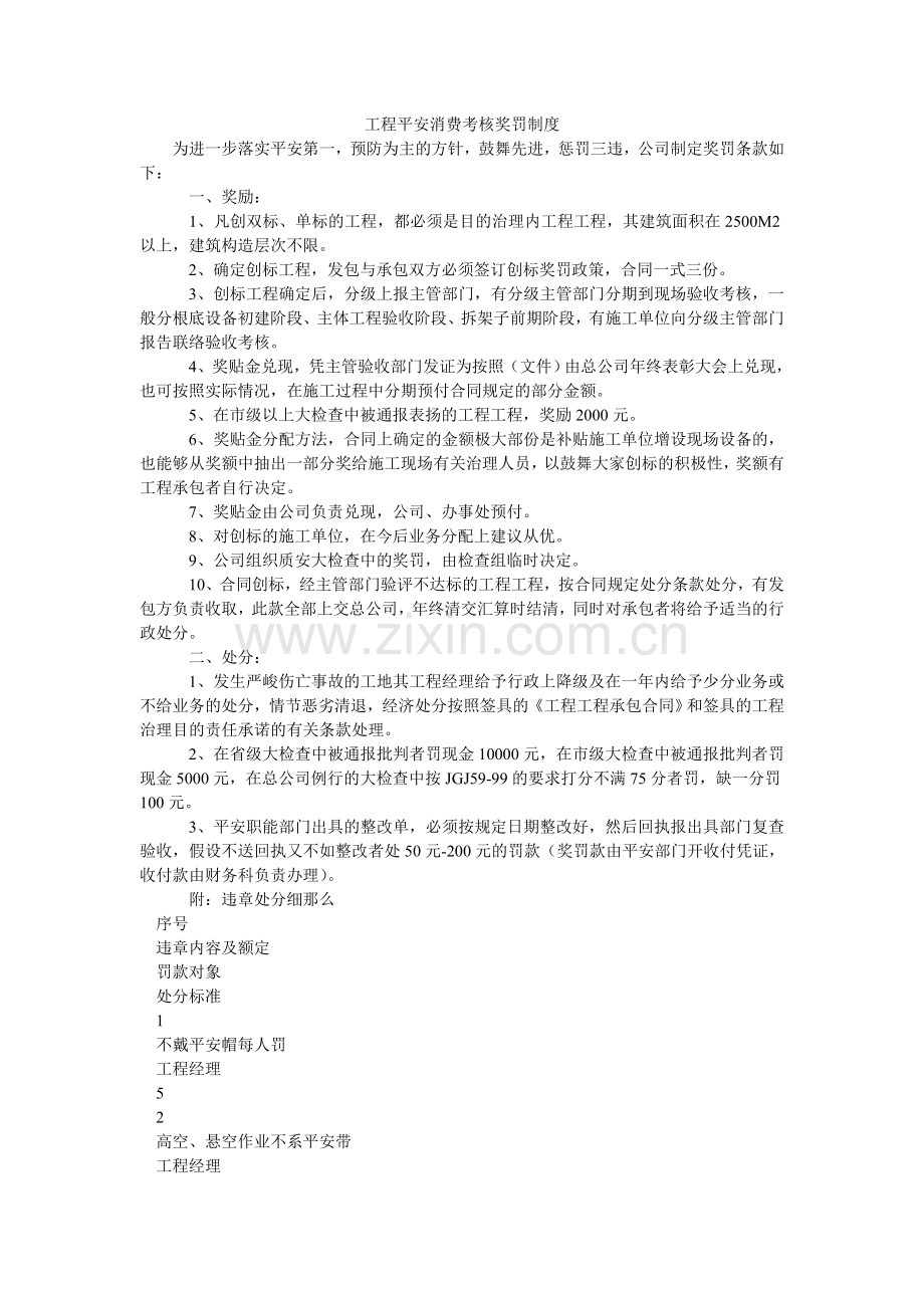 项目安全生产考核奖罚制度.doc_第1页