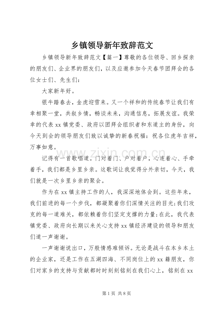 乡镇领导新年致辞范文.docx_第1页