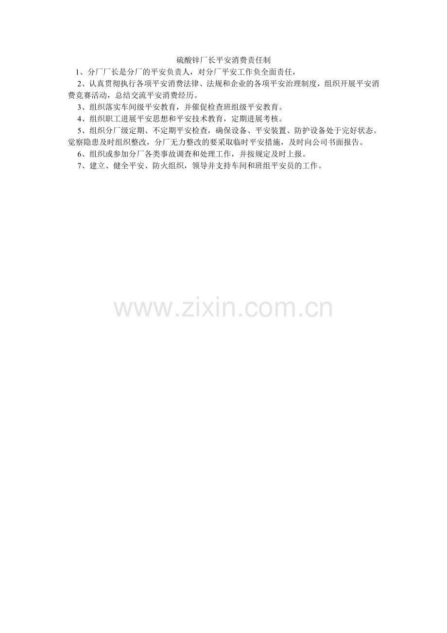 硫酸锌厂长安全生产责任制.doc_第1页