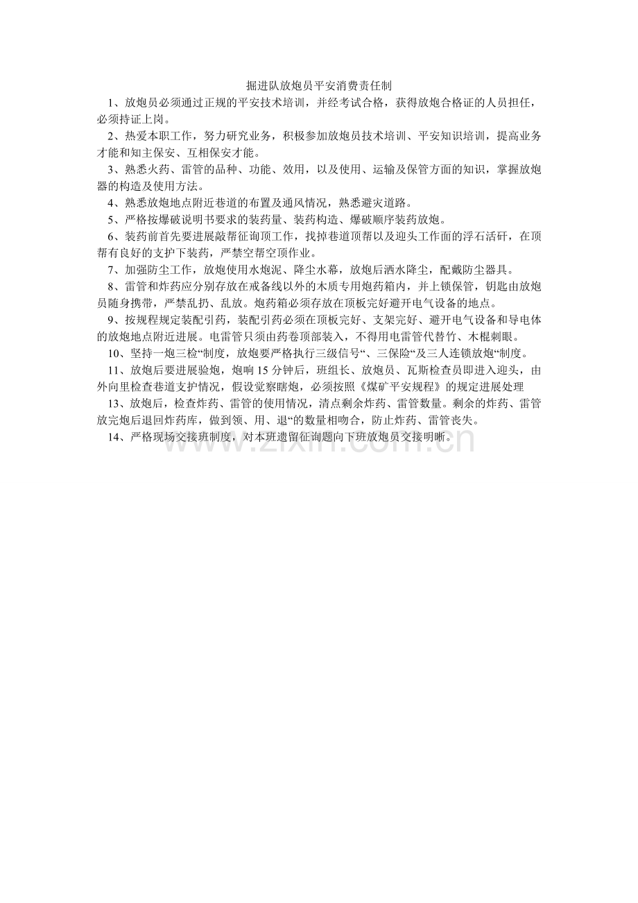 掘进队放炮员安全生产责任制.doc_第1页