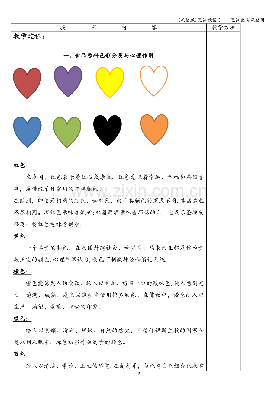 烹饪教案3——烹饪色彩及应用.doc_第2页