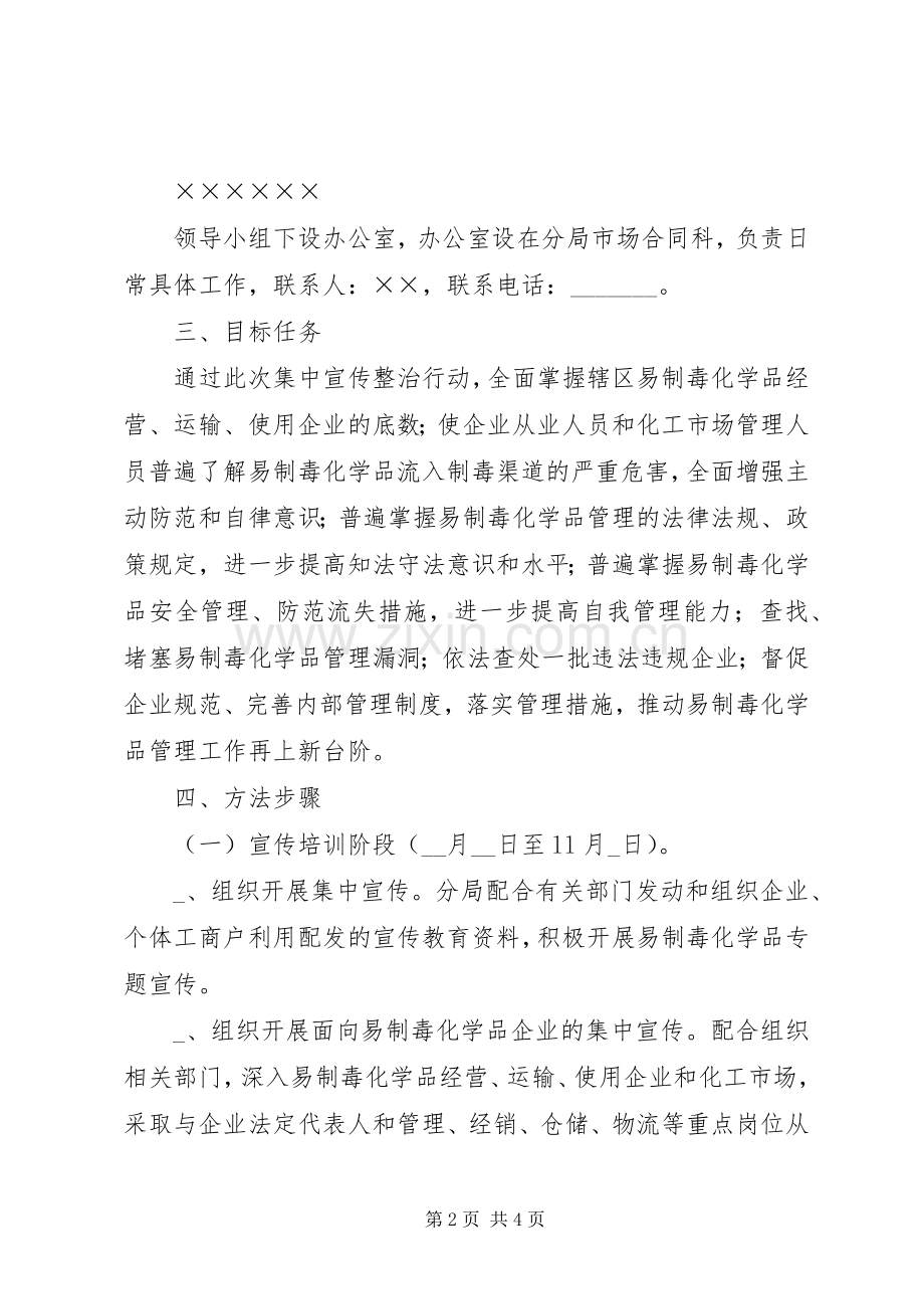 分局易制毒化学品集中宣传整治行动实施方案 .docx_第2页