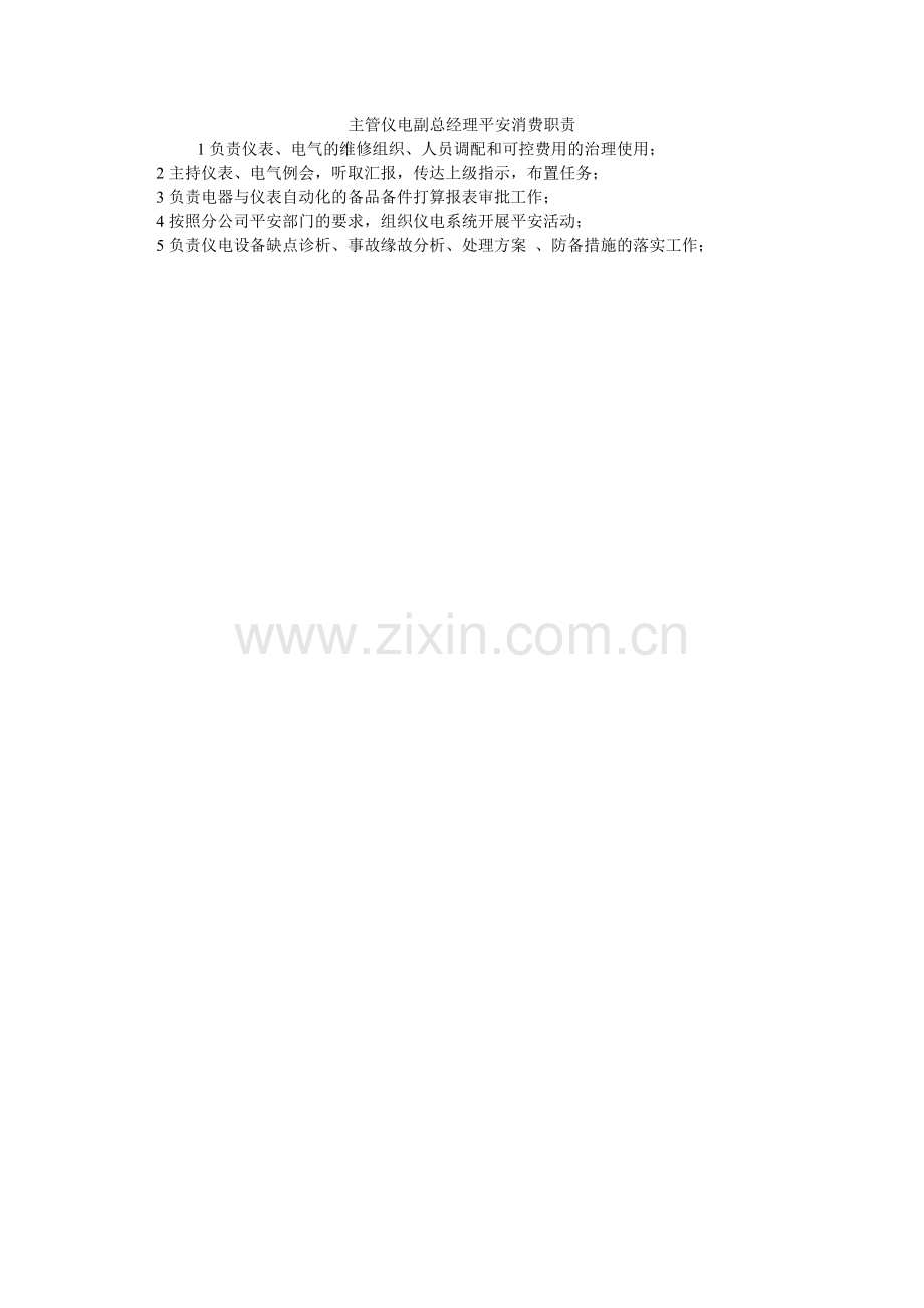 主管仪ۥ电副总经理安全生产职责.doc_第1页