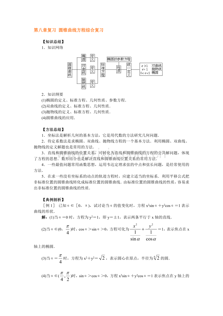 第八章复习-圆锥曲线方程综合复习.doc_第1页