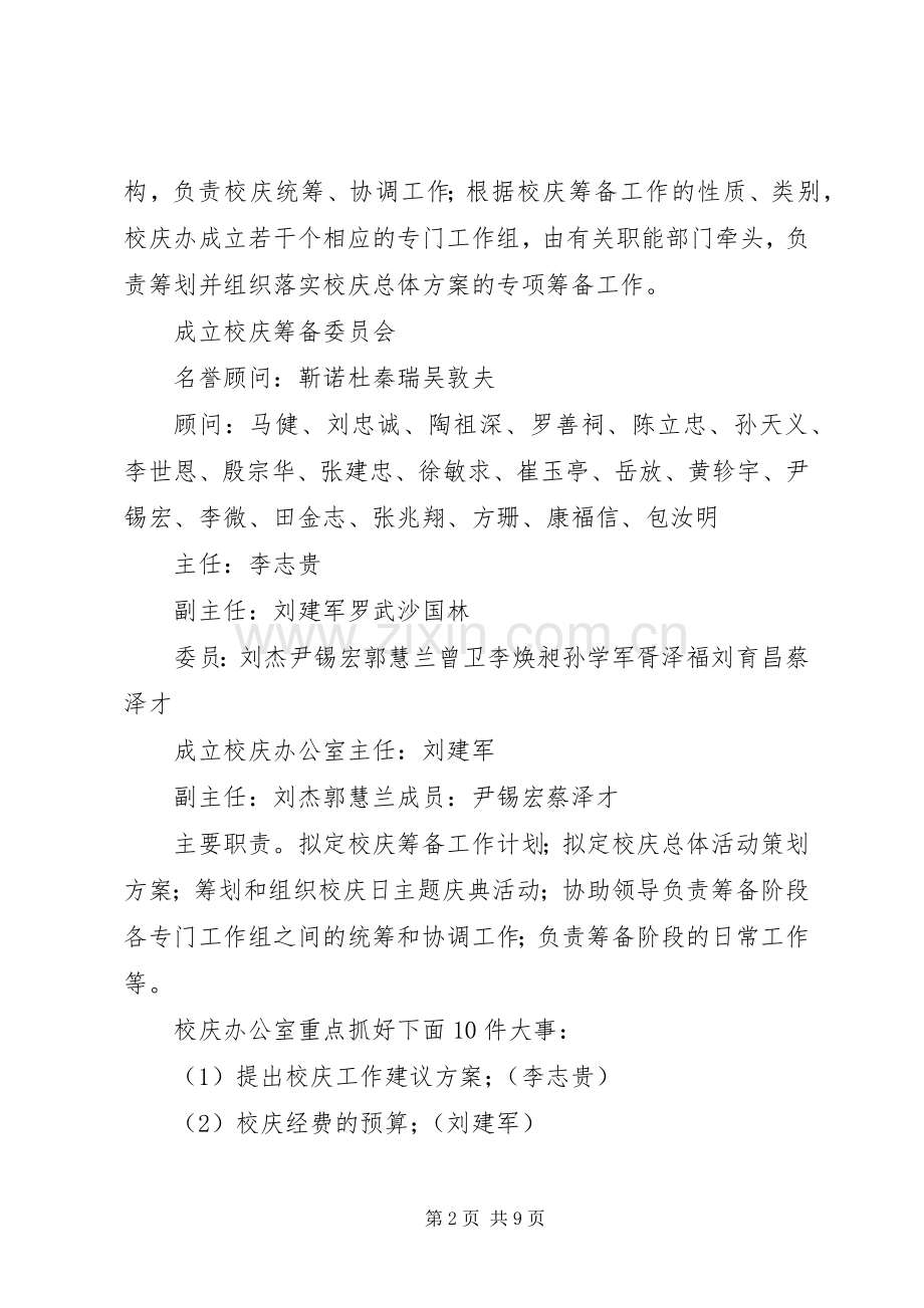 XX年教育学院65周年校庆工作实施方案[5篇].docx_第2页