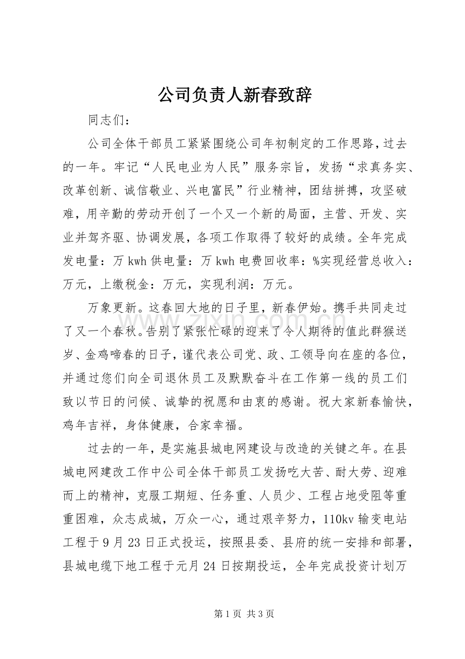 公司负责人新春致辞.docx_第1页