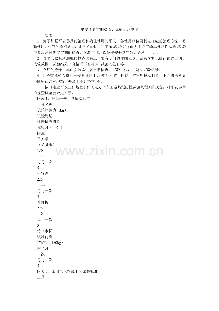 安全用具定期检查、试验管理制度.doc_第1页