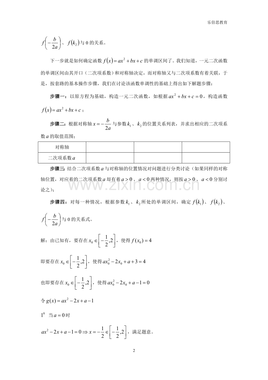 《高中函数万能解题套路》在一元二次方程根的分布中的应用.doc_第2页