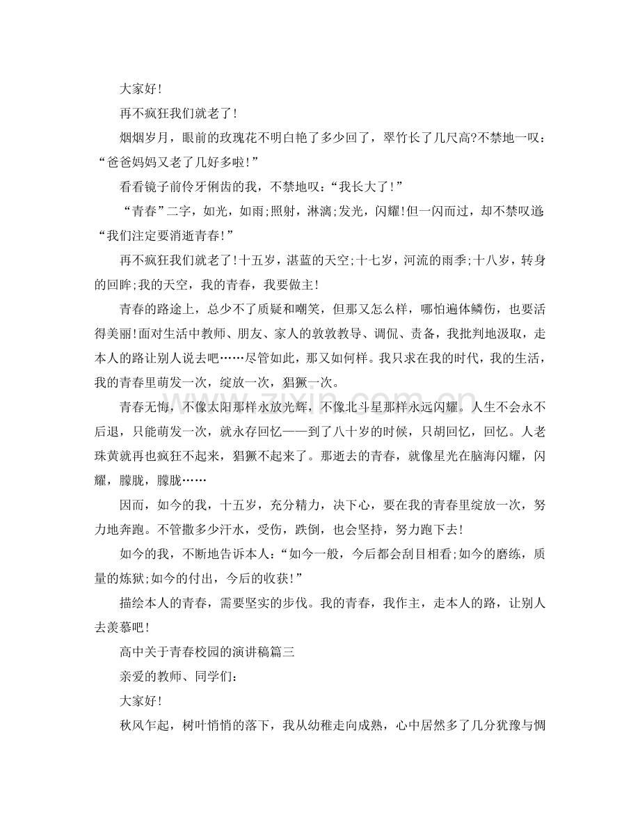 高中关于青春校园的主题演讲稿范文参考.doc_第2页