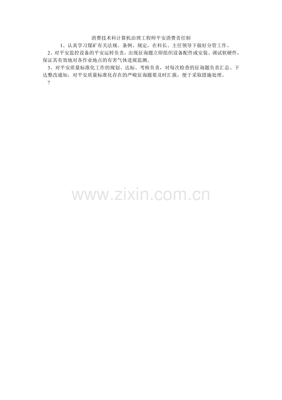 生产技ۥ术科计算机管理工程师安全生产责任制.doc_第1页