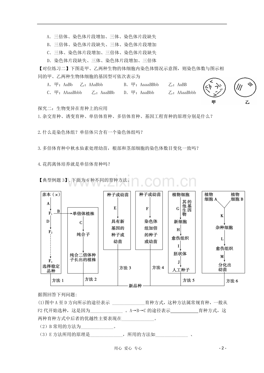 高三生物二轮复习-专题9-变异、育种和进化导学案.doc_第2页