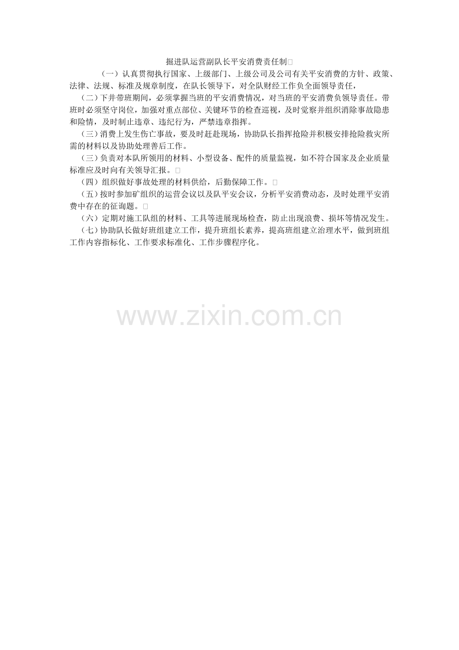 掘进队经营副队长安全生产责任制.doc_第1页