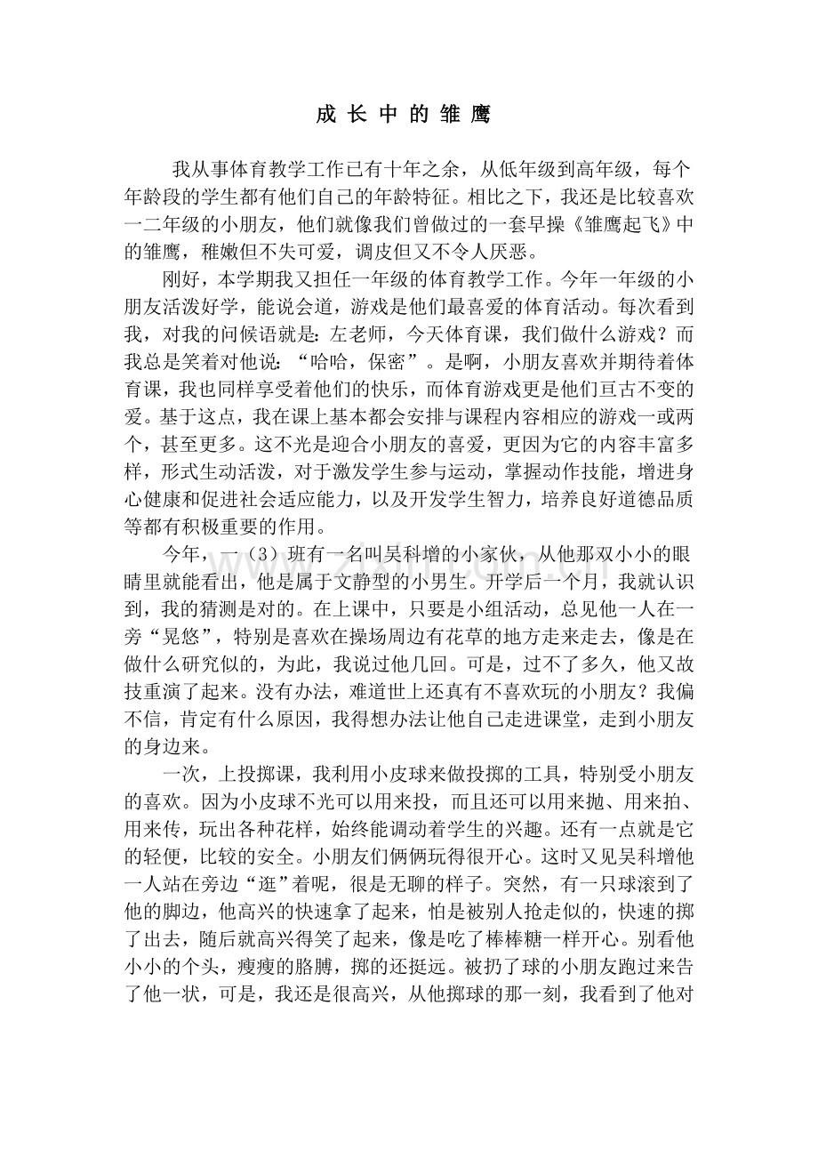 成长中的雏鹰.doc_第1页