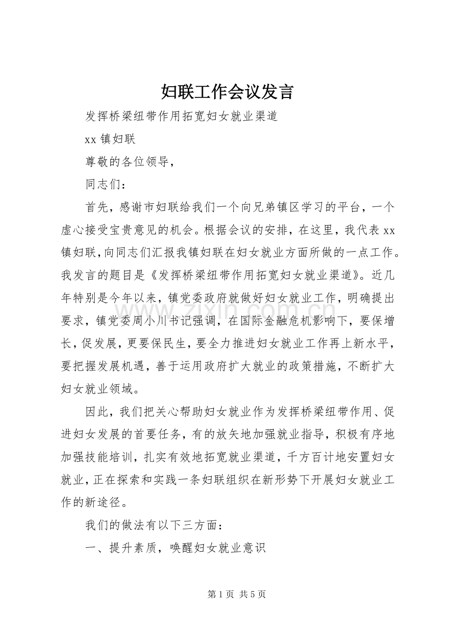妇联工作会议发言稿 (2).docx_第1页