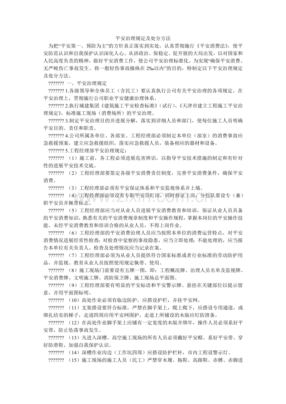 安全管理规定及处罚办法.doc_第1页