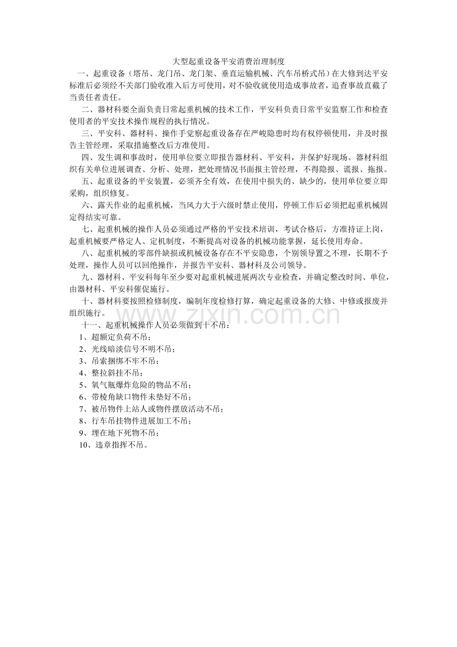 大型起重设备安全生产管理制度.doc_第1页