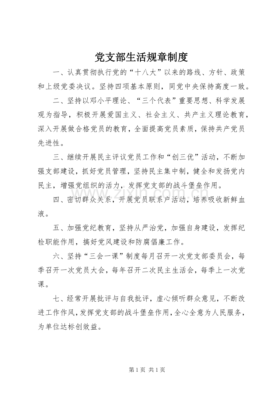 党支部生活规章规章制度.docx_第1页