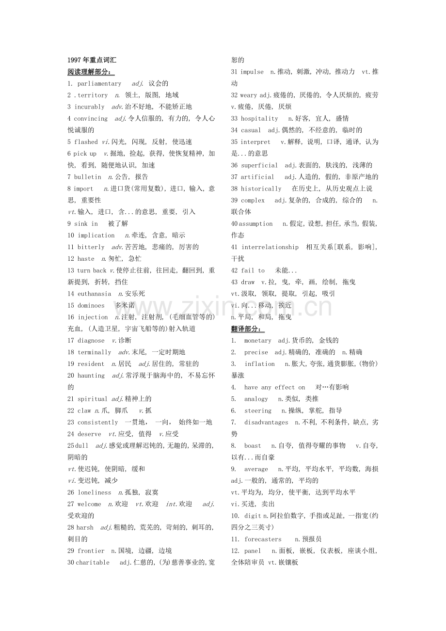 考研英语历年真题词汇汇总.doc_第1页
