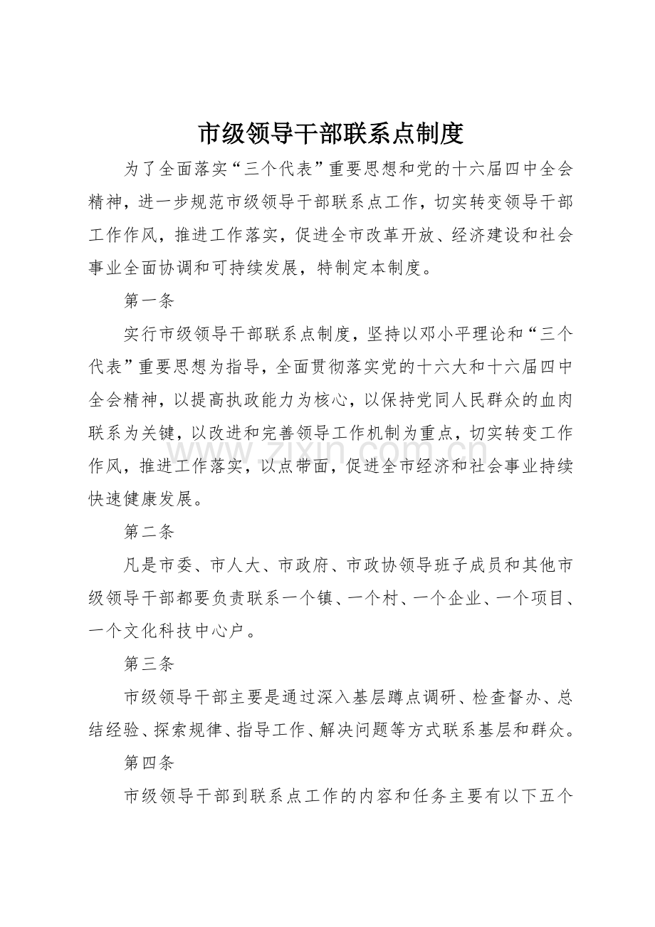 市级领导干部联系点规章制度细则.docx_第1页