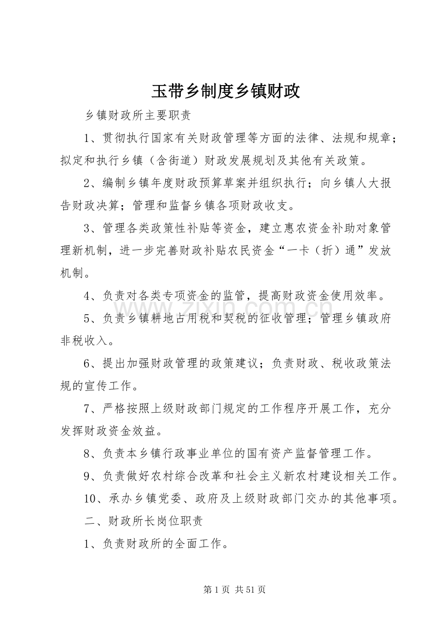 玉带乡规章制度乡镇财政_1.docx_第1页