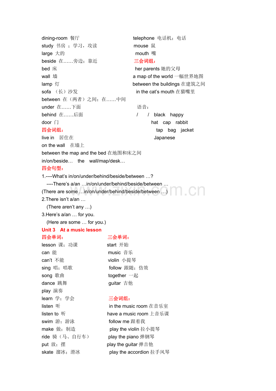 牛津小学英语5A单词、词组、句型小结[1]1.doc_第2页
