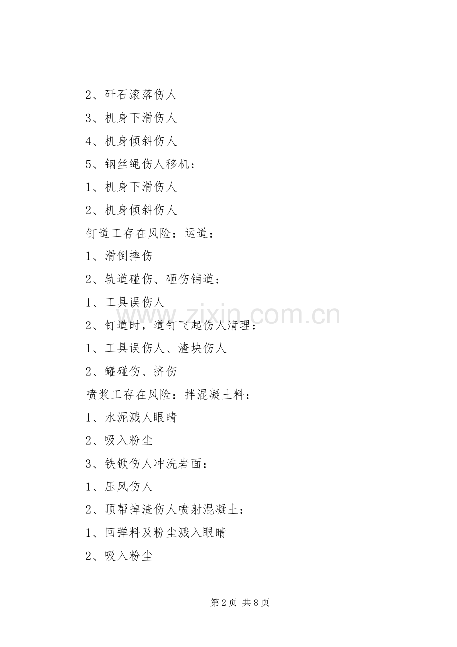 煤矿岗位风险管理规章制度 .docx_第2页