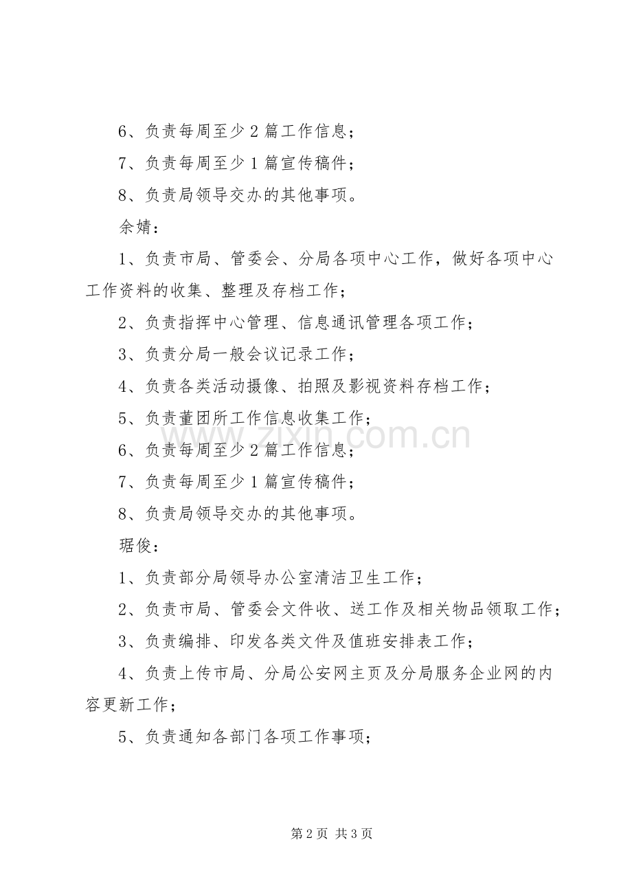 办公室人员职责要求分工 .docx_第2页