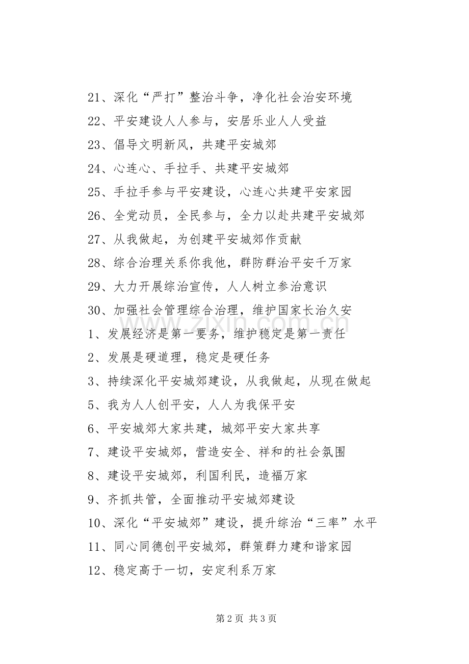 平安建设宣传标语大全.docx_第2页