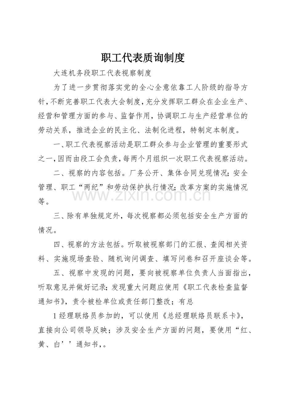 职工代表质询规章制度细则.docx_第1页
