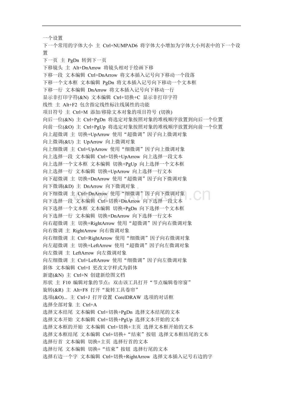 CorelDRAW快捷键大全.doc_第2页