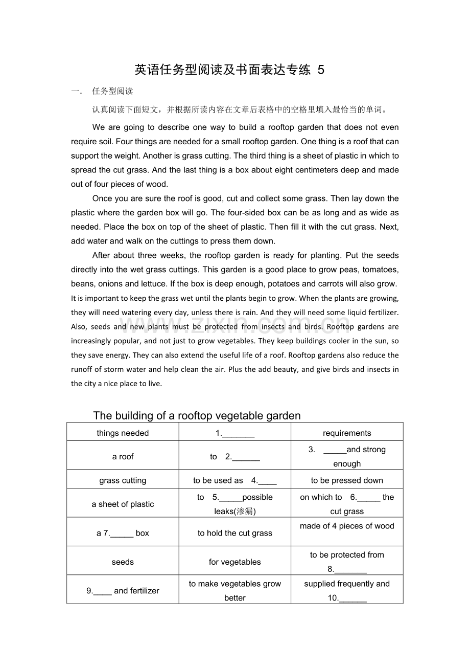 高三英语专项训练5.doc_第1页