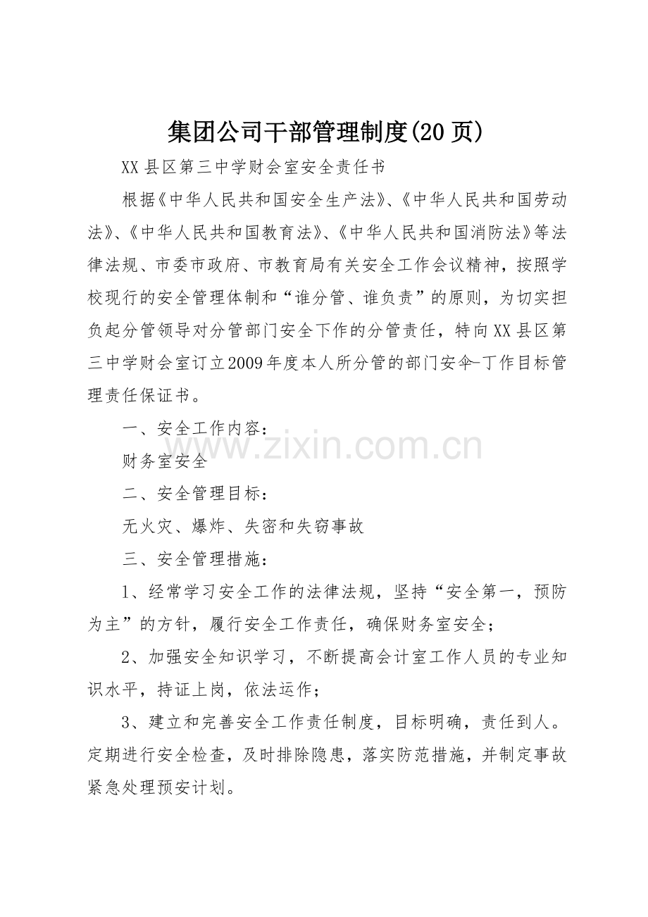 集团公司干部管理规章制度(20页) (3).docx_第1页