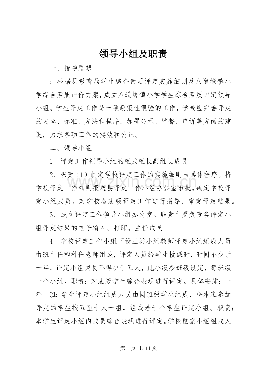 领导小组及职责要求.docx_第1页