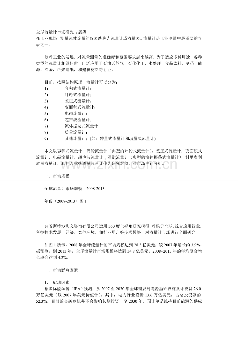 全球流量计市场研究与展望.doc_第1页