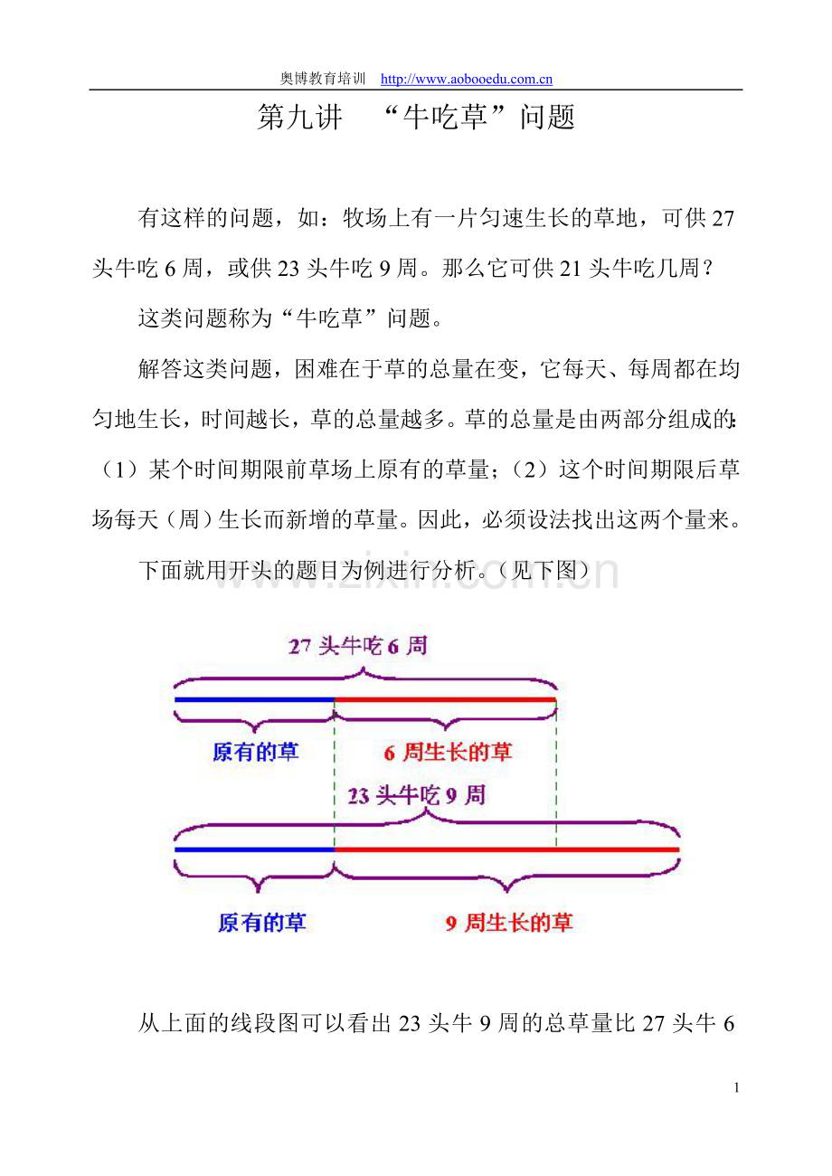 第九讲“牛吃草”问题.doc_第1页