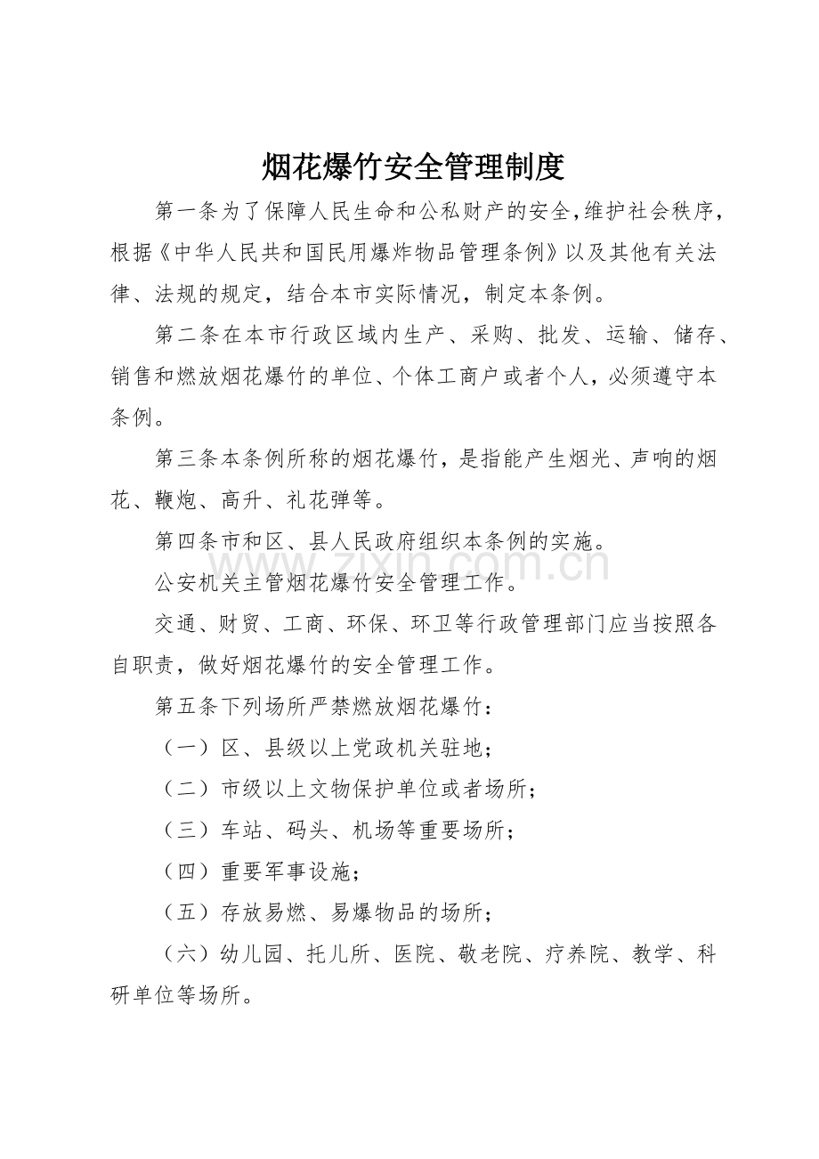 烟花爆竹安全管理规章制度 .docx_第1页