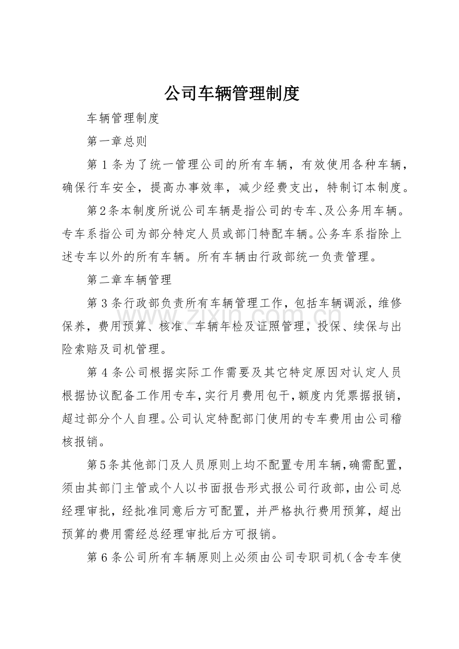 公司车辆管理规章制度 (22).docx_第1页
