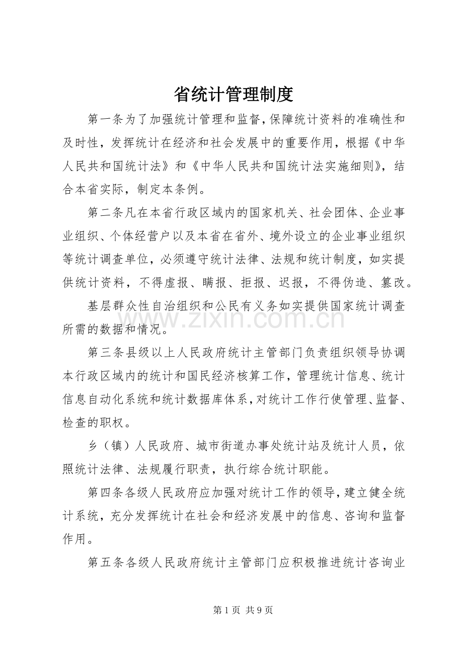 省统计管理规章制度.docx_第1页