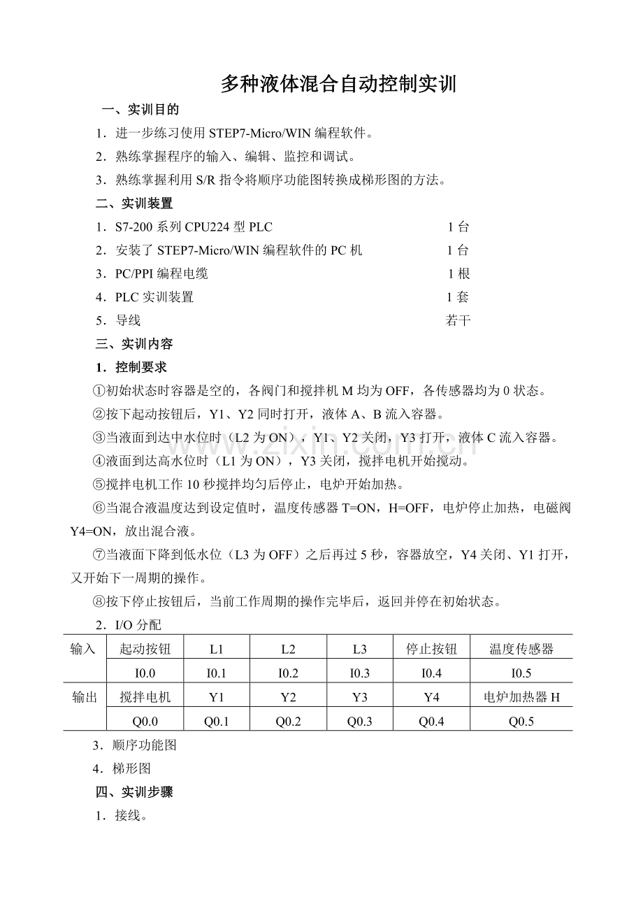 多种液体混合自动控制实训(学生版)[1].doc_第1页