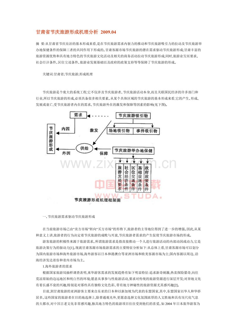 甘肃省节庆旅游形成机理分析.doc_第1页
