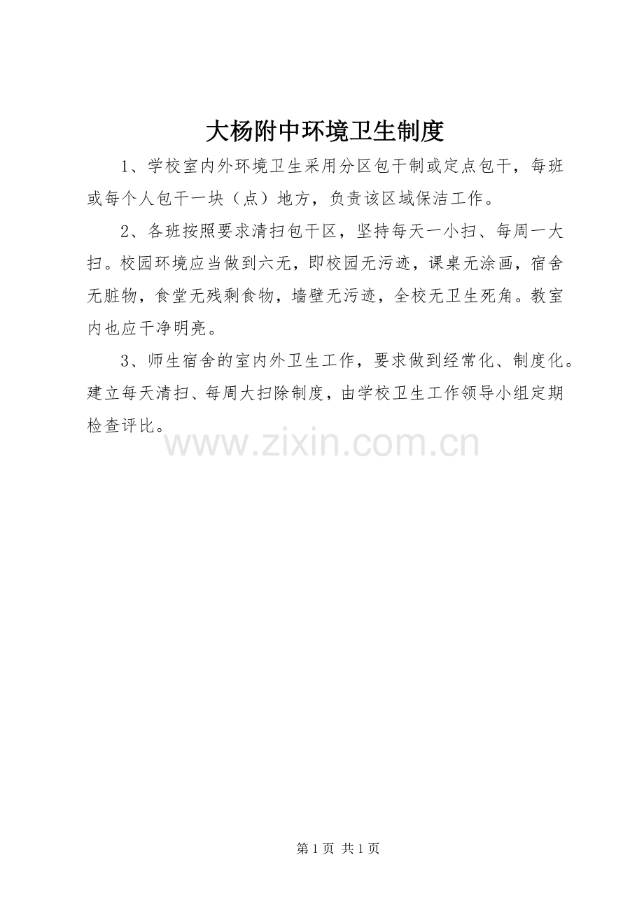 大杨附中环境卫生规章制度.docx_第1页