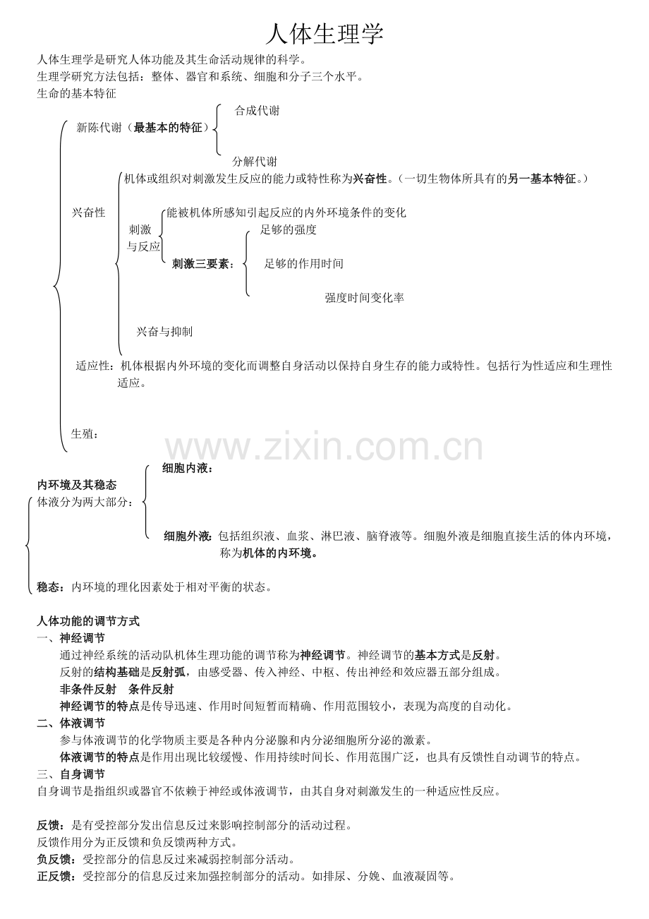 人体生理学与细胞的基本功能.doc_第1页