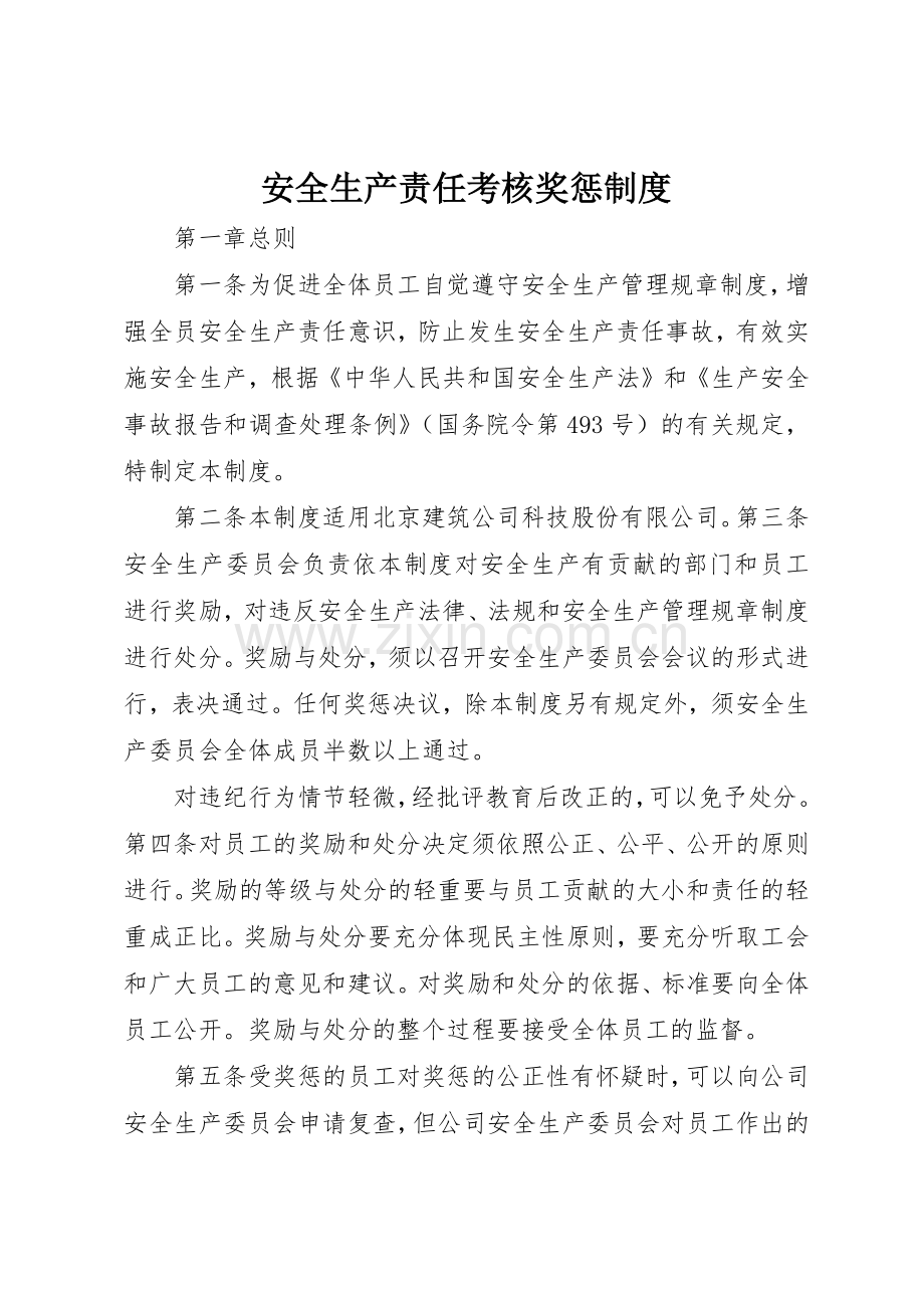 安全生产责任考核奖惩规章制度细则.docx_第1页