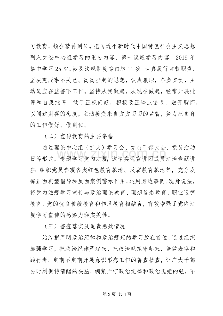 学习贯彻落实党内法规规章制度自查报告.docx_第2页